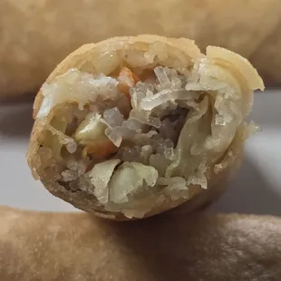 Inside the pork egg roll