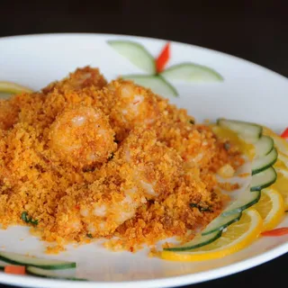Sauteed Jumbo Shrimp with Mashed Garlic