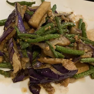 Stir Fried Eggplant and Bean Strings