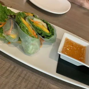 Crunchy Salad Rolls Plate