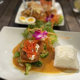 Salmon Dish Slamon Panang Curry