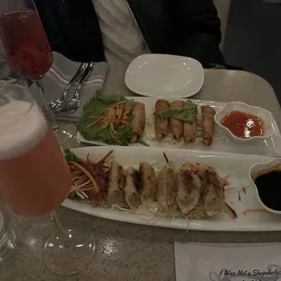 Shrimp in a blanket  Pan Seared Dumplings