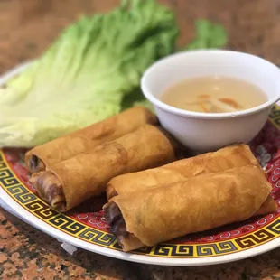 Pork egg rolls.