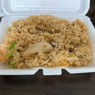 Seafood Tom Yum Fried Rice (lunch portion)