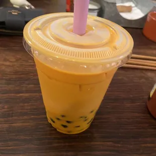 Thai Iced Tea with boba