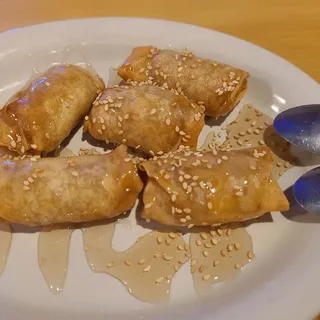 Fried Banana with Honey & Sesame