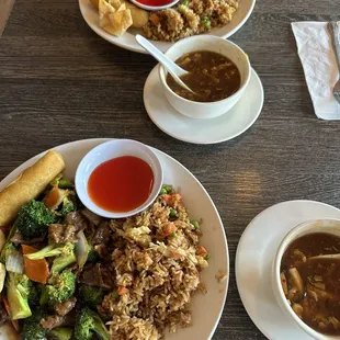 Beef broccoli and Kung Pao chicken