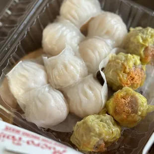 1. Shrimp Dumplings (Ha Gow) 2. Pork Dumplings (Siu Mai) /