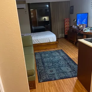 Even has a pull out bed for the kids!