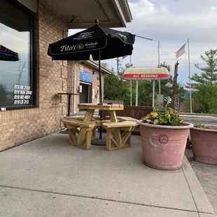 Outside patio and tables