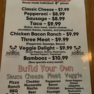 Build your own pizza bambooz wilder