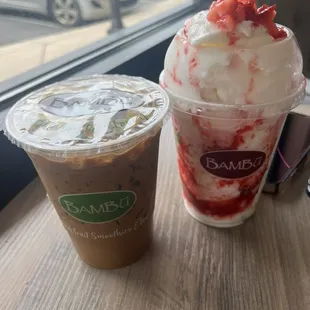 Iced Vietnamese Coffee &amp; Strawberry Yogurt