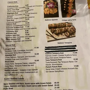 the menu