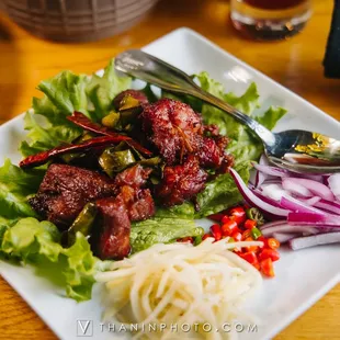 a plate of food on a table
