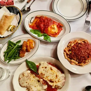 Homemade Ravioli, Cavatelli With Bolognese Sauce, Breast Chicken Parmigiana