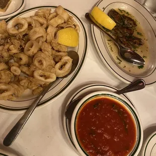 Fried Calamari, Clams Cassino