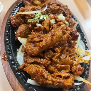 a large platter of food on a table