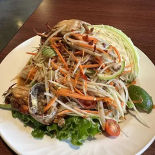 Papaya Salad Lao style with extra salted crab