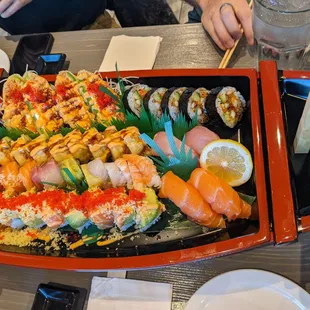 Assorted rolls and Sushi