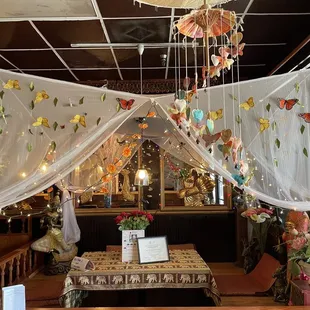 Thai style butterfly Canopy booth seating, Ban Thai &amp; Sushi, off McMullen Booth, Safety Harbor, Clearwater