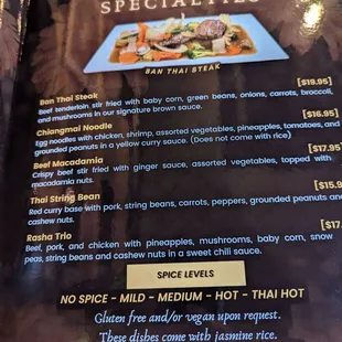 Menu as of October 2024