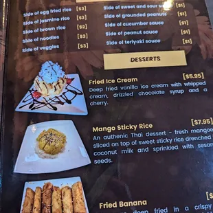 Menu as of October 2024