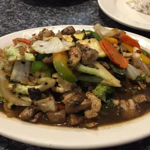 Holy basil chicken and veggie stir fry