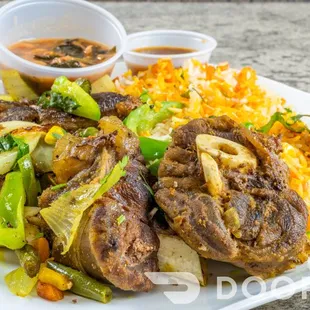 Pan seared, tender, bone-in Goat meat