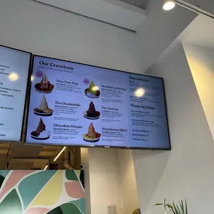 The Banan &quot;Our Creation&quot; menu choices.