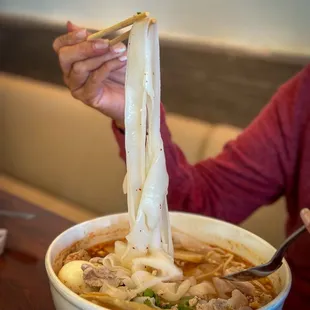 Rice noodle Tom Kha Soup