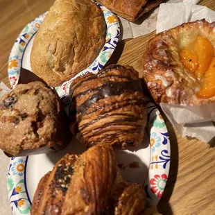 a variety of pastries on a plate