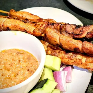 Chicken sate skewers
