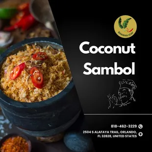 a bowl of coconut sambal