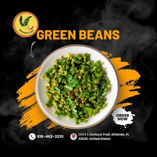 a bowl of green beans