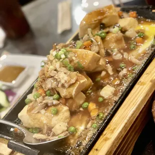 a plate of food on a table