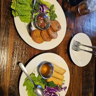 Cream cheese roll and fish cakes