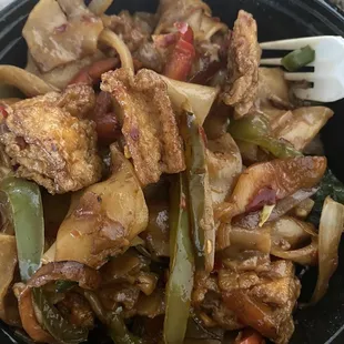 Drunken noodles with tofu