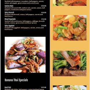 the menu of the restaurant