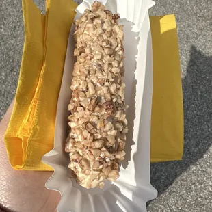 White chocolate with toffee on a frozen Make Your Own Banana