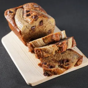 Chocolate Chip Banana Bread. Organic ingredients and baked fresh!