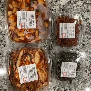 Radish Kimchi, Napa Kimchi, Spicy Dried Squid, Dried Anchovies