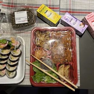 Pork Bento box ,Gimbap etc