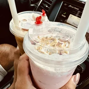 Parle G masala chai + guava lassi