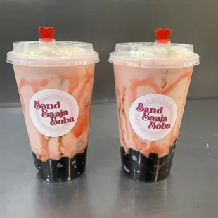 Kesar-Pista Sharbat with Brown Sugar Boba