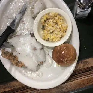 Chicken fried steak w/2 sides Monday lunch special only $7.99