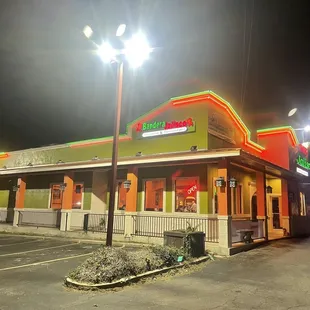 a restaurant at night