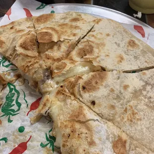 The beef fajitas quesadilla.