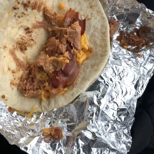 Barley any bean or cheese and the beans are crusty !