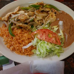 Chicken fajita plate