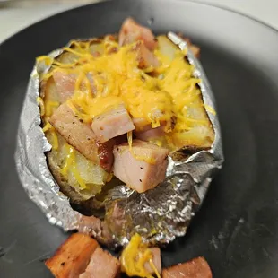 Stuffed Ham &amp; Cheese Bake potato.